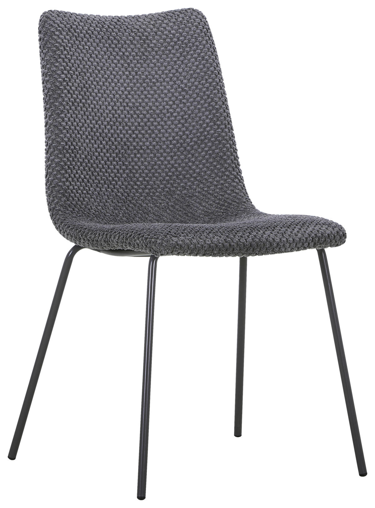 STUHL Webstoff Dunkelgrau  - Dunkelgrau/Grau, Design, Textil/Metall (45/86,5/57cm) - home24