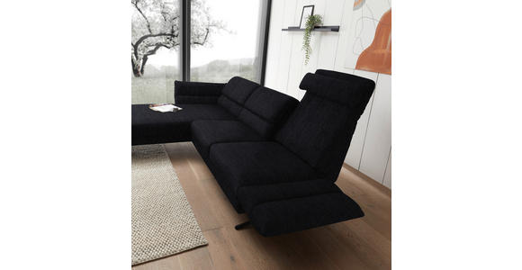 ECKSOFA  in Flachgewebe Schwarz  176-217/279-327 cm  - Schwarz, Design, Textil/Metall (176-217/279-327cm) - Dieter Knoll
