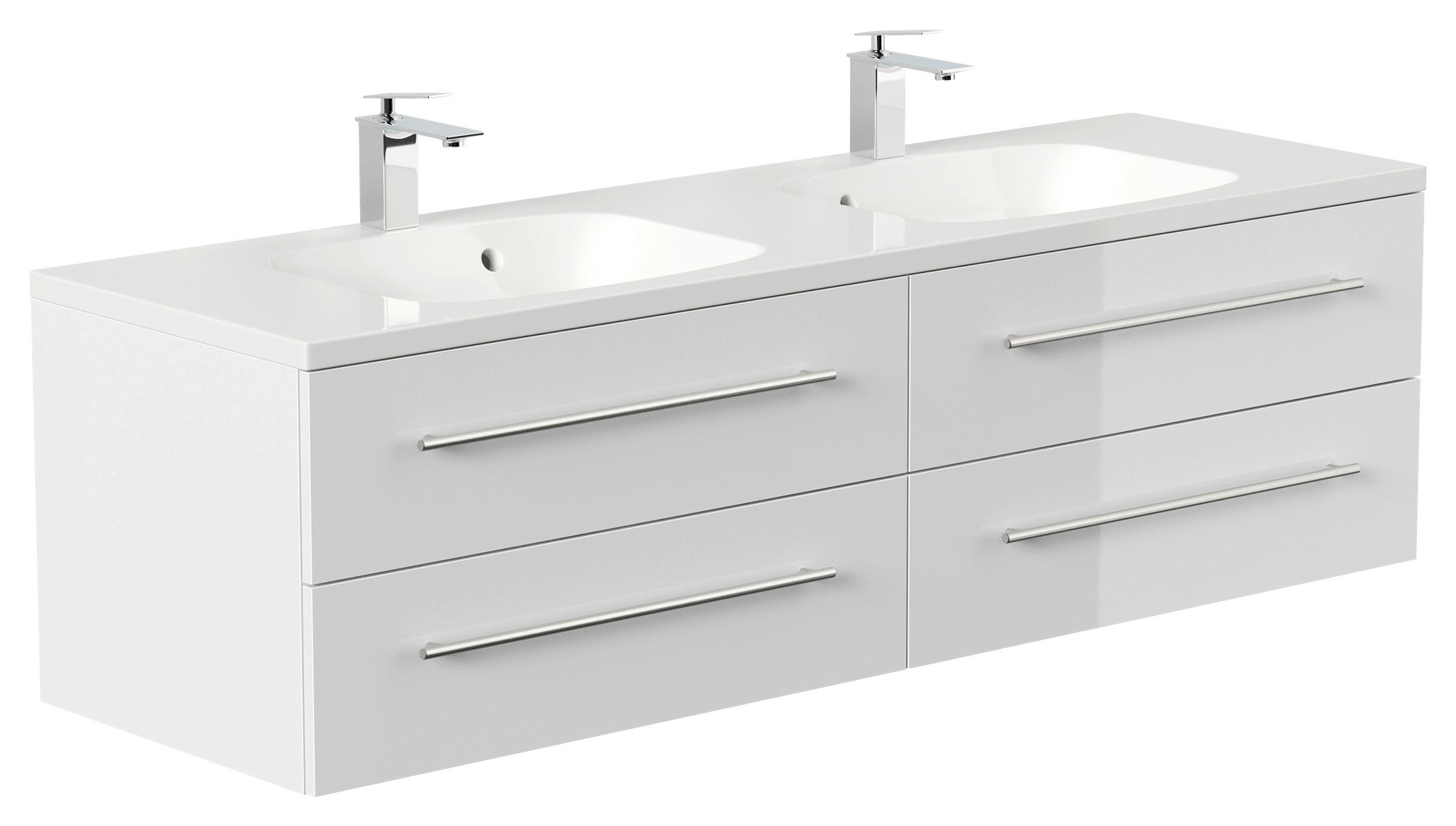 WASCHTISCHKOMBI 160 cm  - Weiß Hochglanz/Weiß, Basics, Holzwerkstoff/Stein (160cm) - MID.YOU