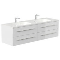 WASCHTISCHKOMBI 160 cm  - Weiß Hochglanz/Weiß, Basics, Holzwerkstoff/Stein (160cm) - MID.YOU