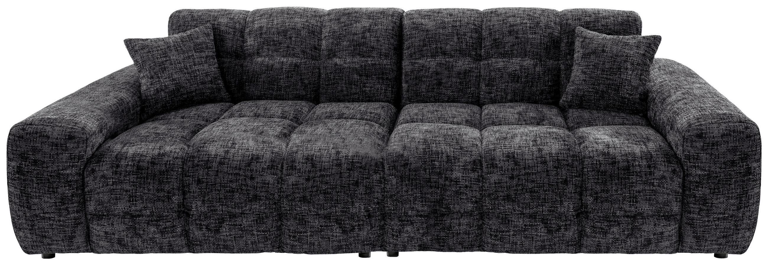 VIERSITZER-SOFA in Struktur Schwarz  - Schwarz, Modern, Kunststoff/Textil (300/87/120cm) - Livetastic