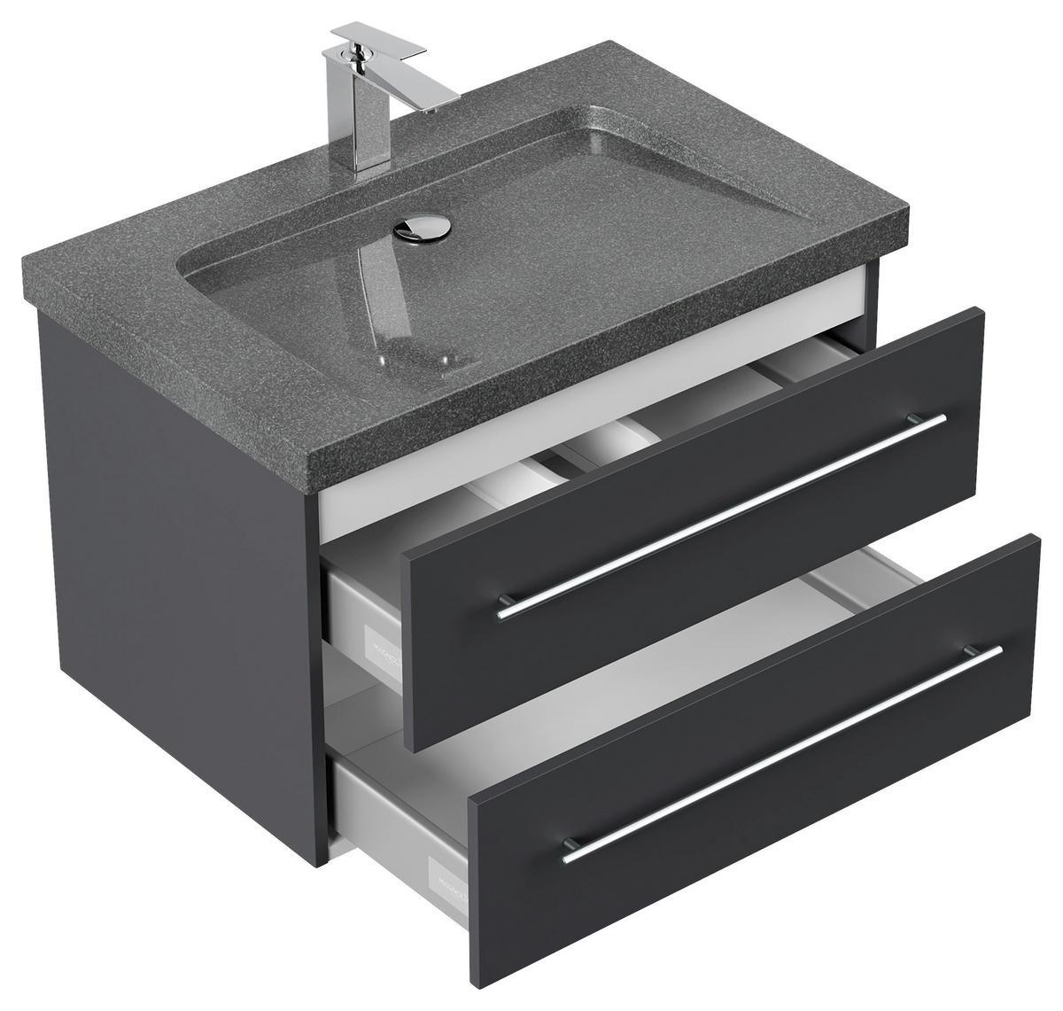 WASCHTISCHKOMBI 75 cm  - Graphitfarben, Basics, Holzwerkstoff/Stein (75cm) - MID.YOU