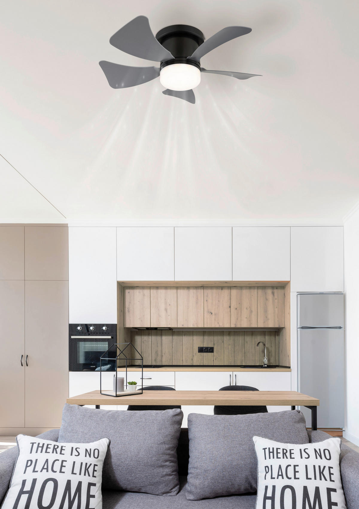 STROPNÍ VENTILÁTOR, 40.6/13 cm  - šedá/bílá, Basics, kov/plast (40.6/13cm) - Globo
