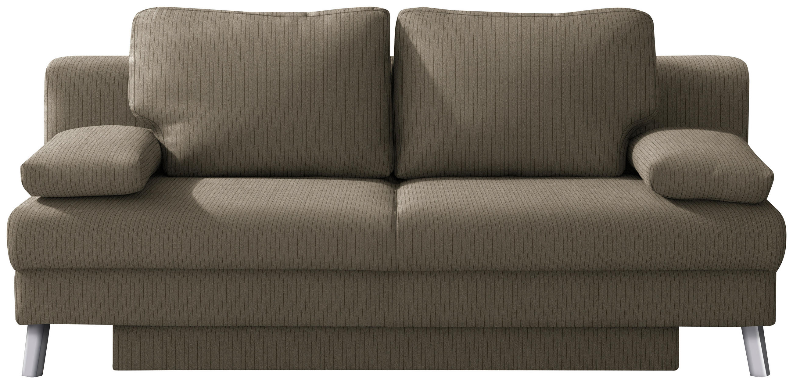 SCHLAFSOFA  in Cord Graubraun  - Chromfarben/Graubraun, MODERN, Textil/Metall (194/91/90cm) - Novel