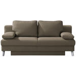 SCHLAFSOFA  in Cord Graubraun  - Chromfarben/Graubraun, MODERN, Textil/Metall (194/91/90cm) - Novel
