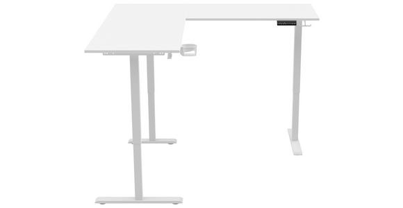ECKSCHREIBTISCH höhenverstellbar  - Weiß, KONVENTIONELL, Holzwerkstoff/Kunststoff (160/160/72-117cm) - Carryhome