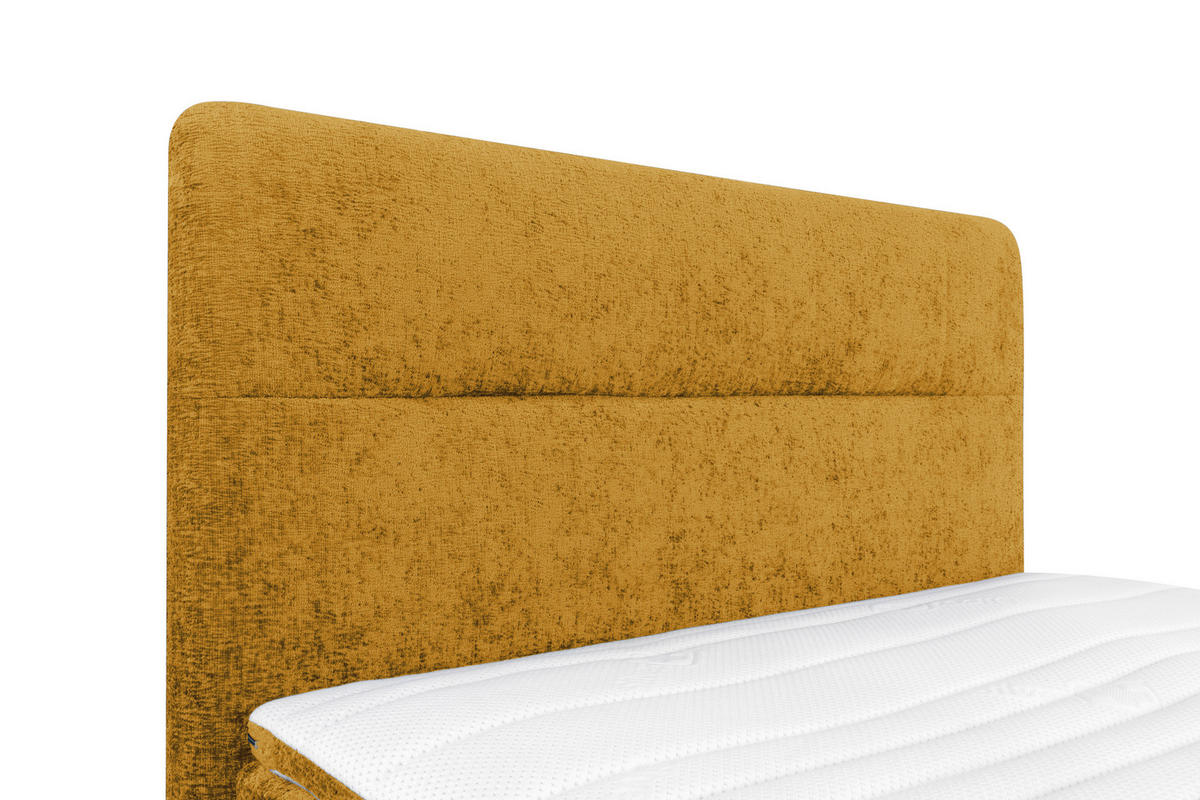 BOXSPRINGBETT 140/200 cm  in Currygelb  - Currygelb/Schwarz, Design, Textil/Metall (140/200cm) - Esposa