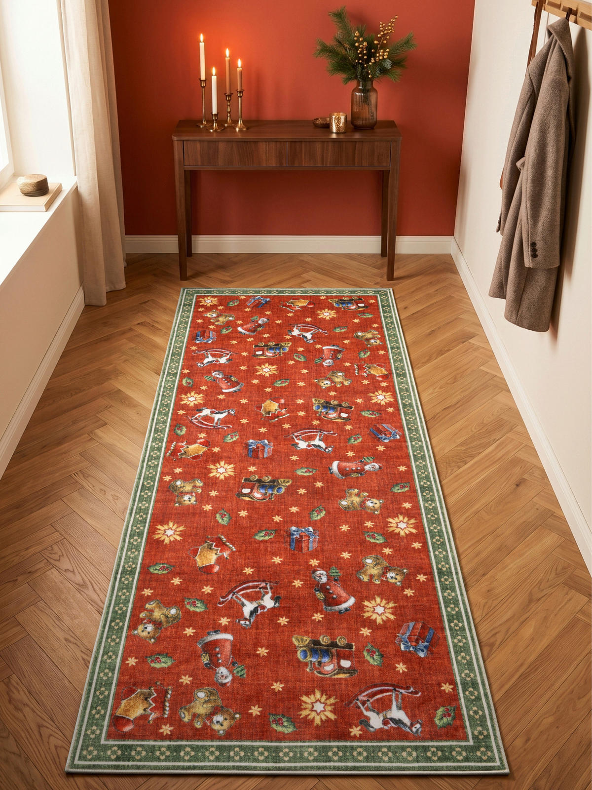 LÄUFER 80/200 cm Toy's Delight Nostalgic Noel  - Rot/Grün, Design, Kunststoff/Textil (80/200cm) - Villeroy & Boch