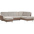 WOHNLANDSCHAFT Lederlook, Webstoff - Chromfarben/Braun, KONVENTIONELL, Kunststoff/Textil (164/301/200cm) - Xora