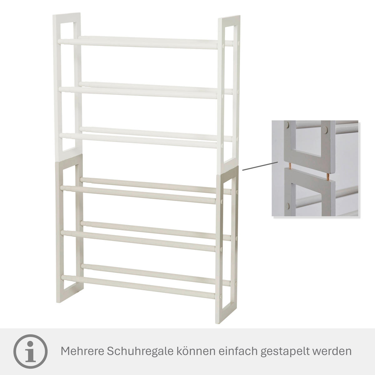 SCHUHREGAL Greige  - Greige, Basics, Holz/Metall (54,5-99/17/45,5cm) - Store It