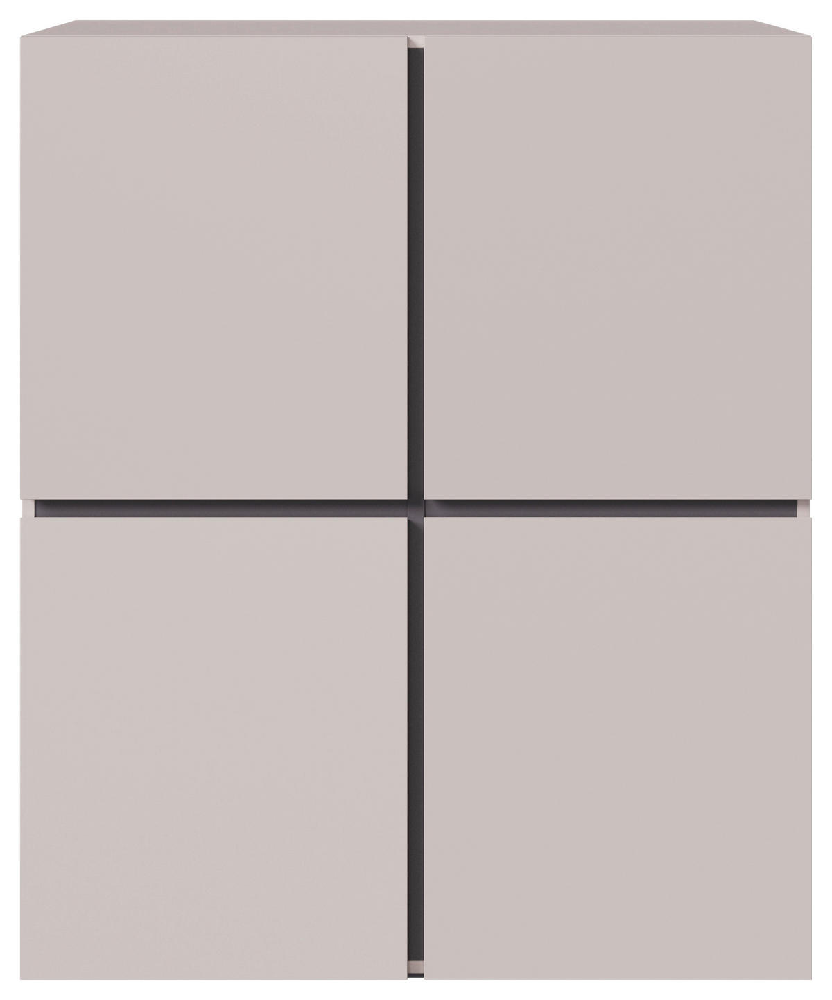 HIGHBOARD  99,4/119,4/39,8 cm  - Kaschmir/Schwarz, Design, Holzwerkstoff/Kunststoff (99,4/119,4/39,8cm) - Xora