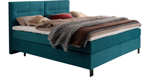 BOXSPRINGBETT 240/220 cm  in Blau  - Blau/Schwarz, KONVENTIONELL, Textil/Metall (240/220cm) - Esposa