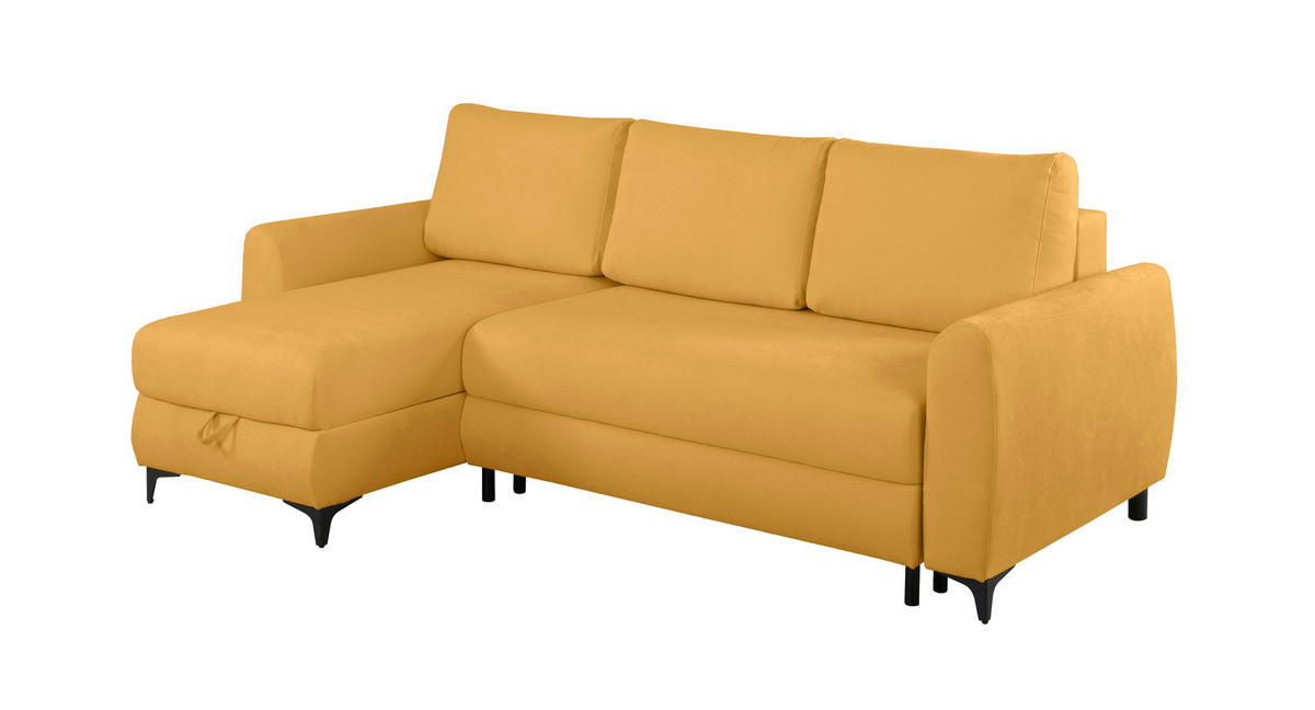 ECKSOFA Moli Gelb  - Gelb/Schwarz, Design, Textil/Metall (236/148cm) - MID.YOU