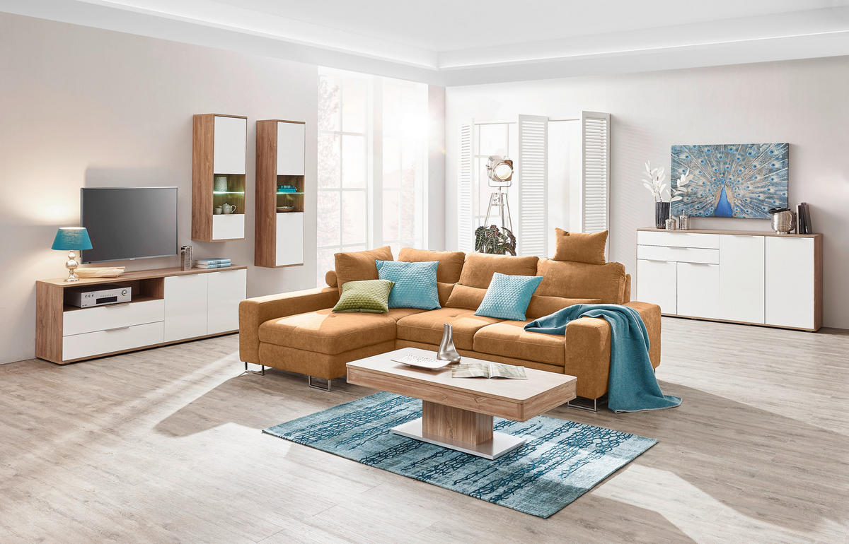 ECKSOFA Orange Flachgewebe Orange - Einrichchtungsbeispiel