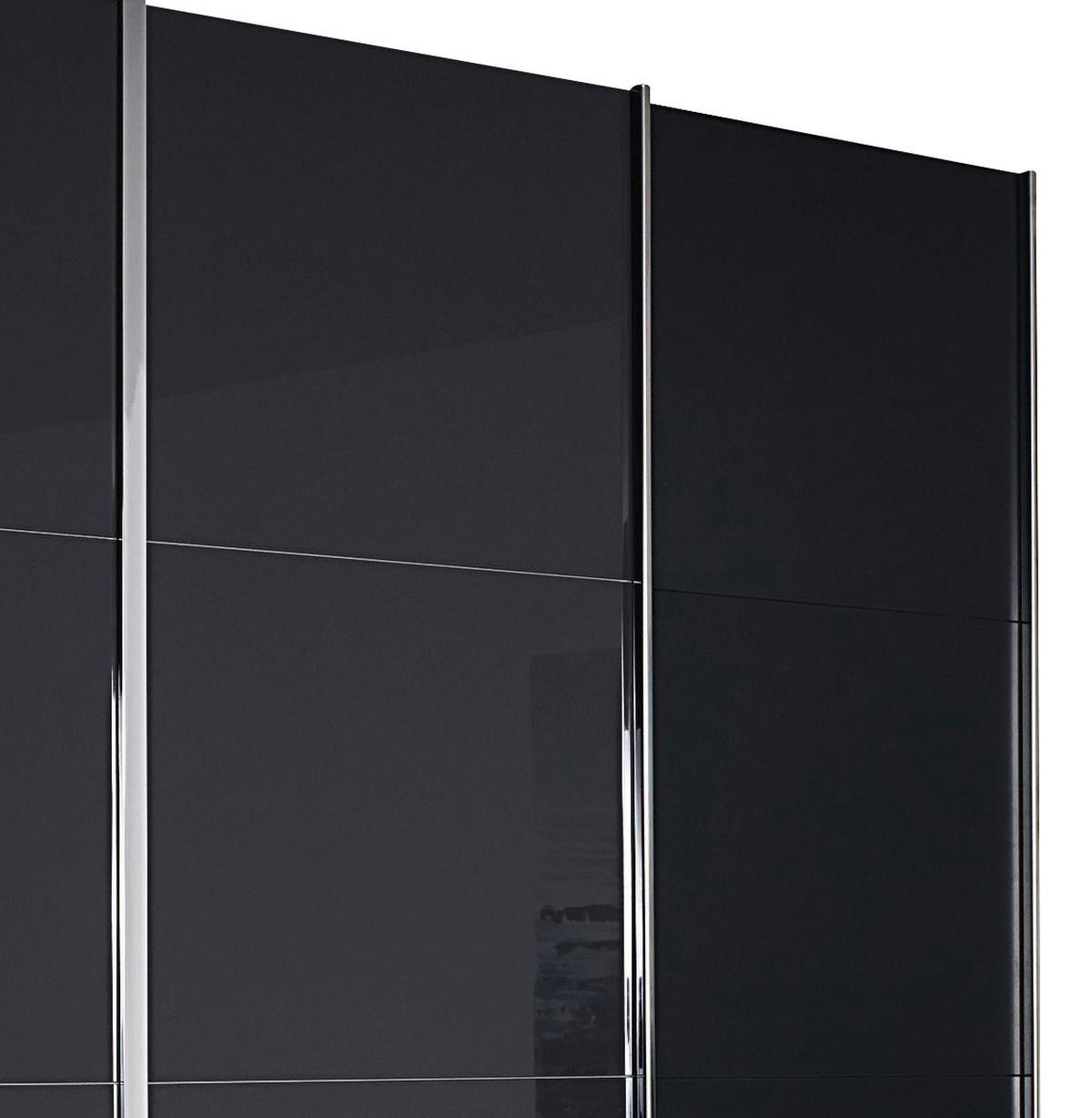 SCHIEBETÜRENSCHRANK 271/230/62 cm 4-türig Graphitfarben, Grau  - Chromfarben/Eichefarben, MODERN, Holzwerkstoff/Metall (271/230/62cm) - Rauch Möbel