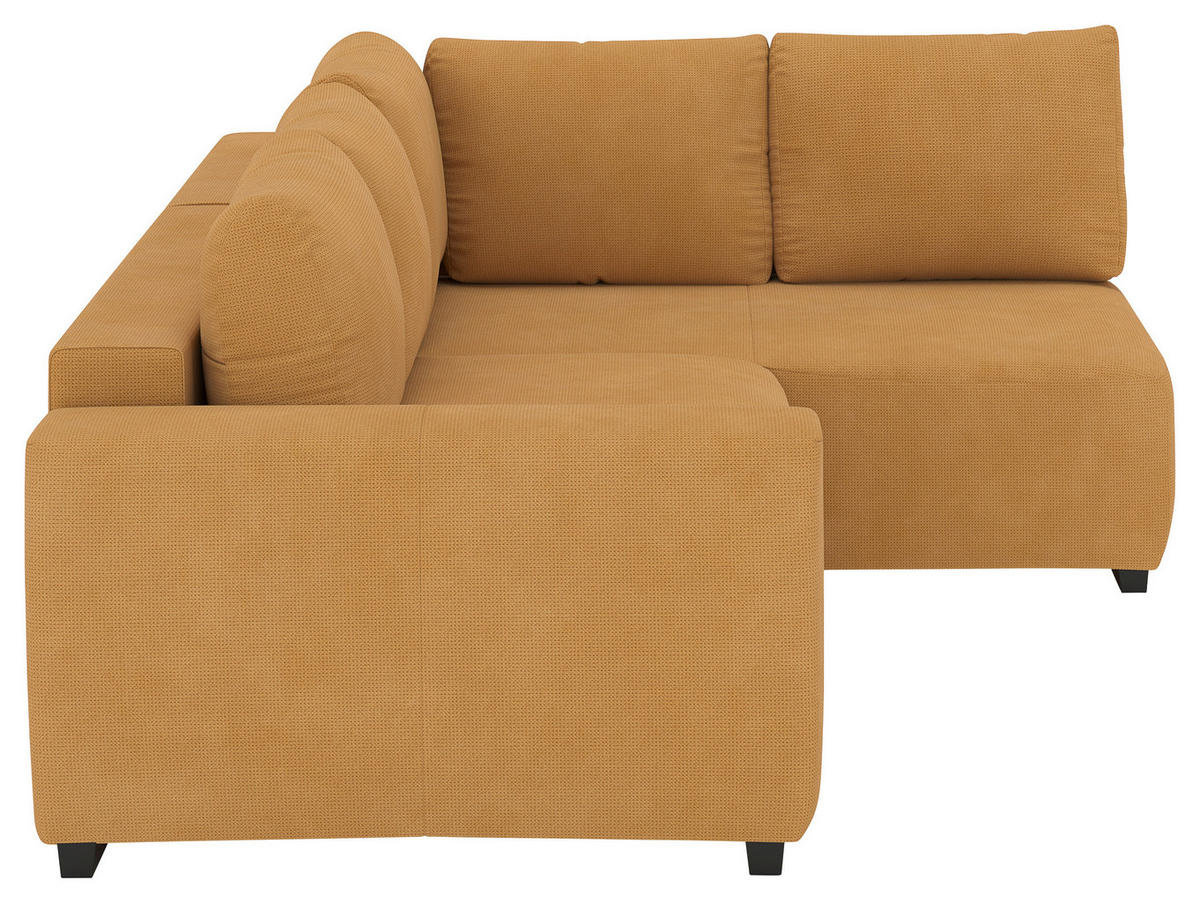 ECKSOFA  in Mikrofaser Senfgelb  252/170 cm  - Senfgelb/Schwarz, Trend, Kunststoff/Textil (252/170cm) - MID.YOU