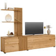 WOHNWAND  in Eichefarben  248,8/175,3/44 cm  - Eichefarben/Schwarz, Natur, Holz (248,8/175,3/44cm) - Linea Natura
