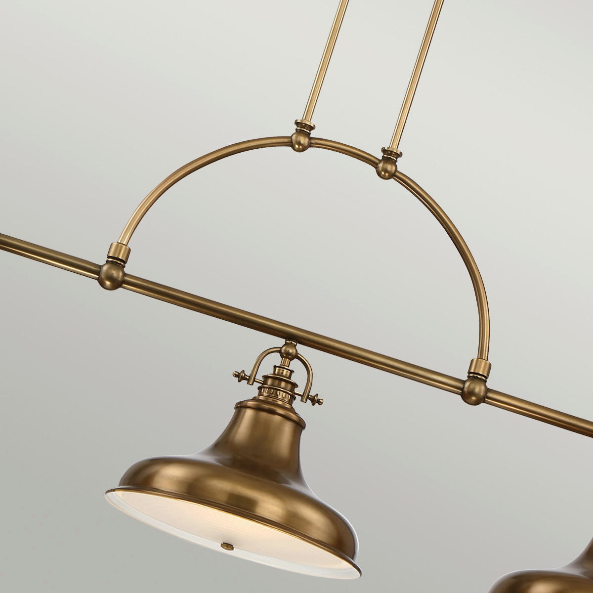 HÄNGELEUCHTE Elstead Emery 133.3/73/34.3 cm   - Messingfarben, Design, Glas/Metall (133.3/73/34.3cm) - Elstead Lighting