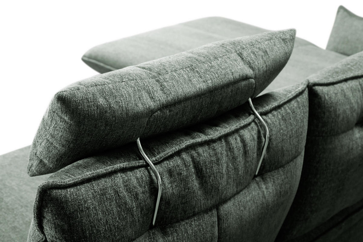 ECKSOFA inkl.Funktionen Grün Webstoff  - Schwarz/Grün, Design, Textil/Metall (284/185cm) - Voleo