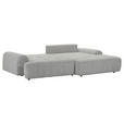 Ecksofa mit Funktion Greige Flachgewebe Zierkissen, Rückenkissen, Bettkasten, Schlaffunktion, Rücken echt, Liegefläche im Originalstoff  - Greige/Schwarz, KONVENTIONELL, Kunststoff/Textil (277/190cm) - Carryhome