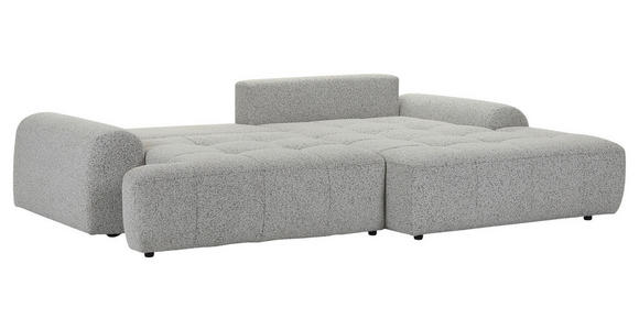 Ecksofa mit Funktion Greige Flachgewebe Zierkissen, Rückenkissen, Bettkasten, Schlaffunktion, Rücken echt, Liegefläche im Originalstoff  - Greige/Schwarz, KONVENTIONELL, Kunststoff/Textil (277/190cm) - Carryhome