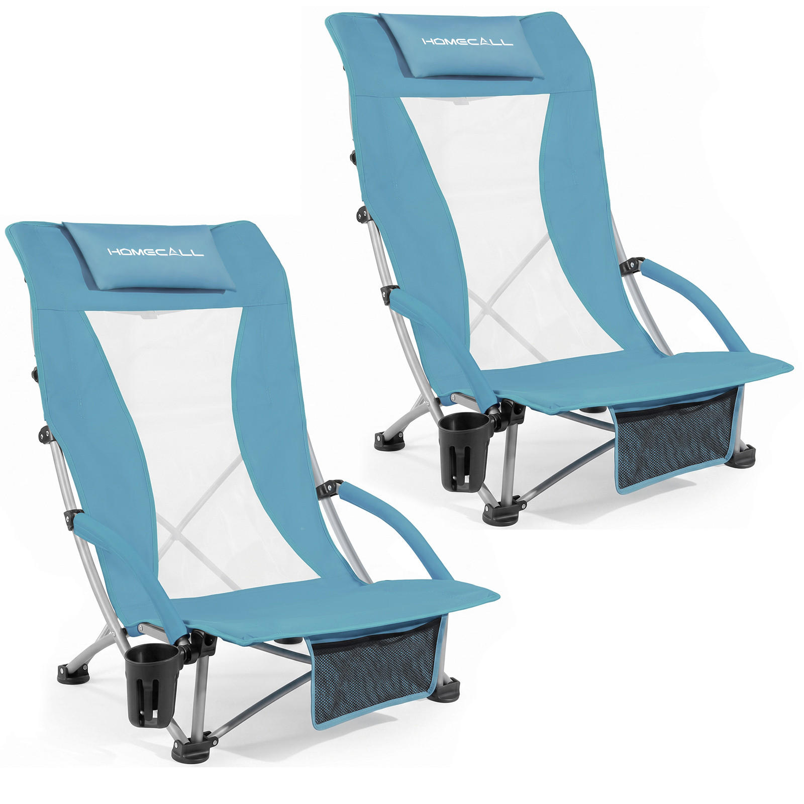 STRANDSTUHL Stahl Blau  - Blau, Basics, Textil/Metall (60/80/39cm) - Modante