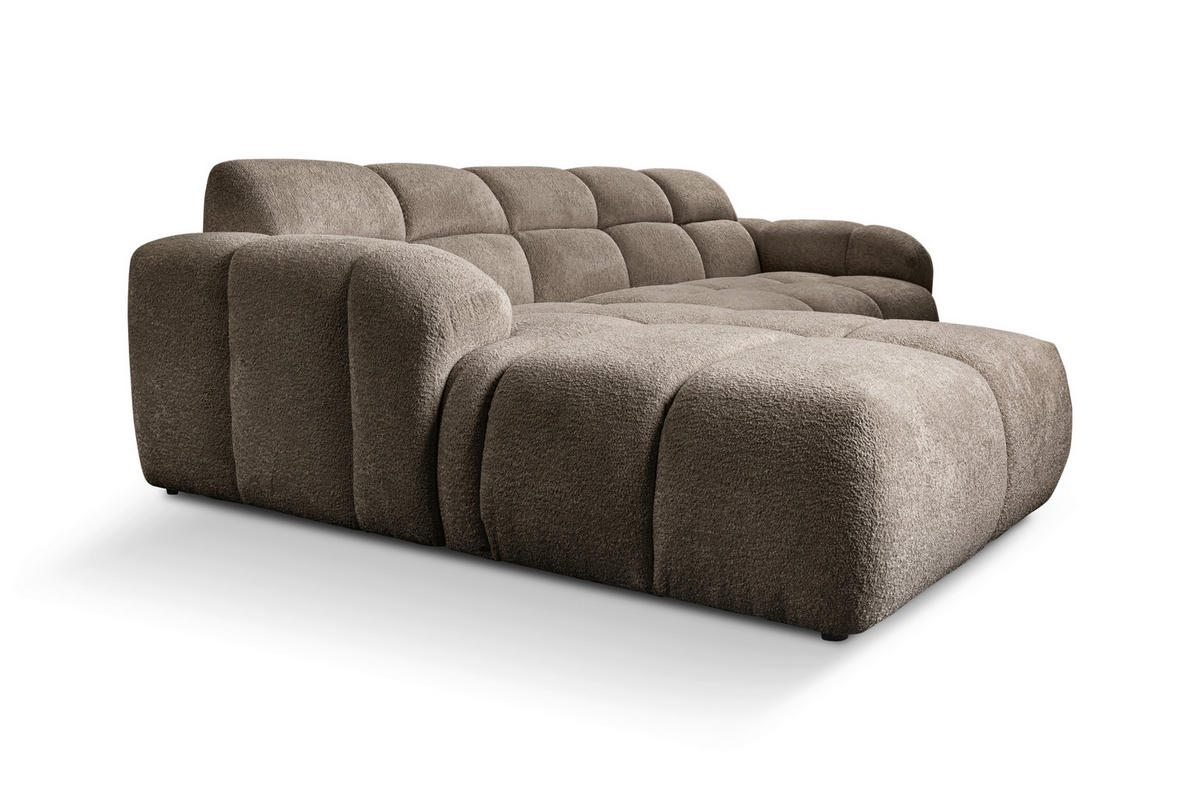 ECKSOFA VENTO in Struktur Hellbraun  175/255 cm  - Hellbraun/Schwarz, Design, Holz/Holzwerkstoff (175/255cm) - MID.YOU