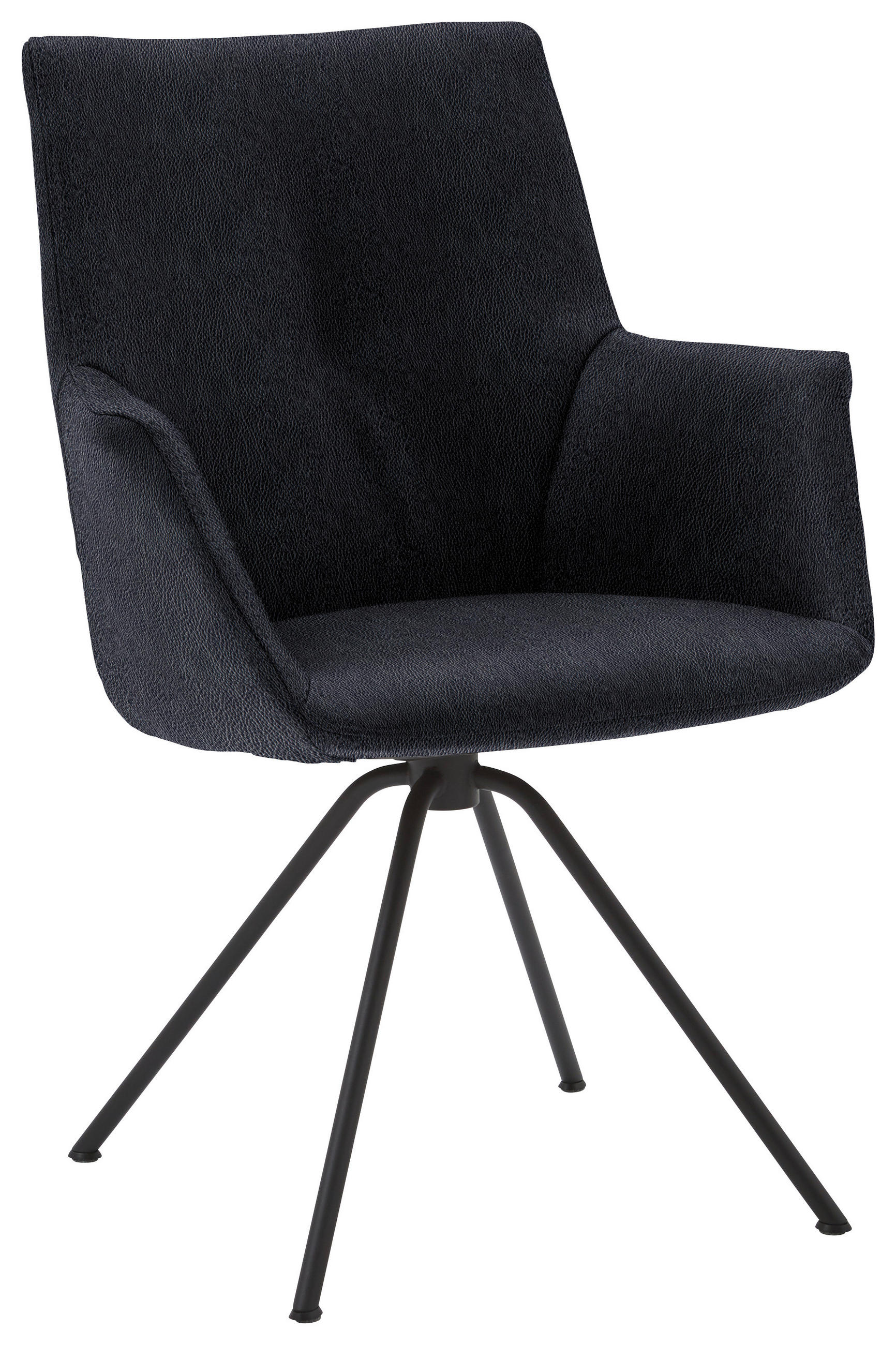 ARMLEHNSTUHL  in Stahl Echtleder pigmentiert  - Schwarz, Design, Leder/Metall (65/91/63cm) - Dieter Knoll