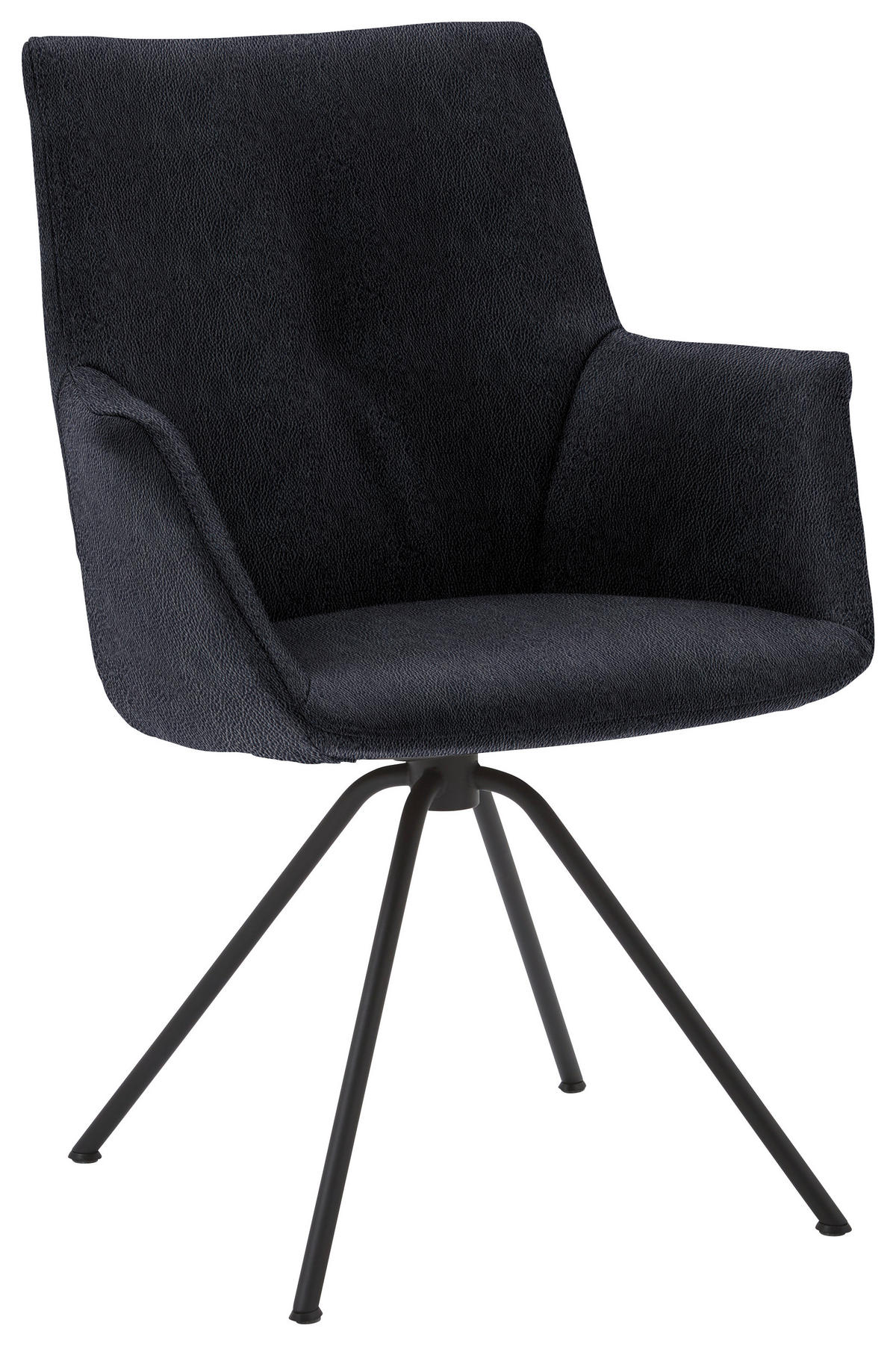 ARMLEHNSTUHL  in Stahl Echtleder pigmentiert  - Schwarz, Design, Leder/Metall (60/90/61cm) - Dieter Knoll
