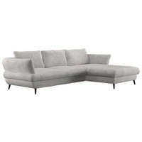 ECKSOFA Naturfarben Velours Bettkasten, Schlaffunktion, Stauraum  - Schwarz/Naturfarben, Design, Textil/Metall (281/181cm) - Livetastic