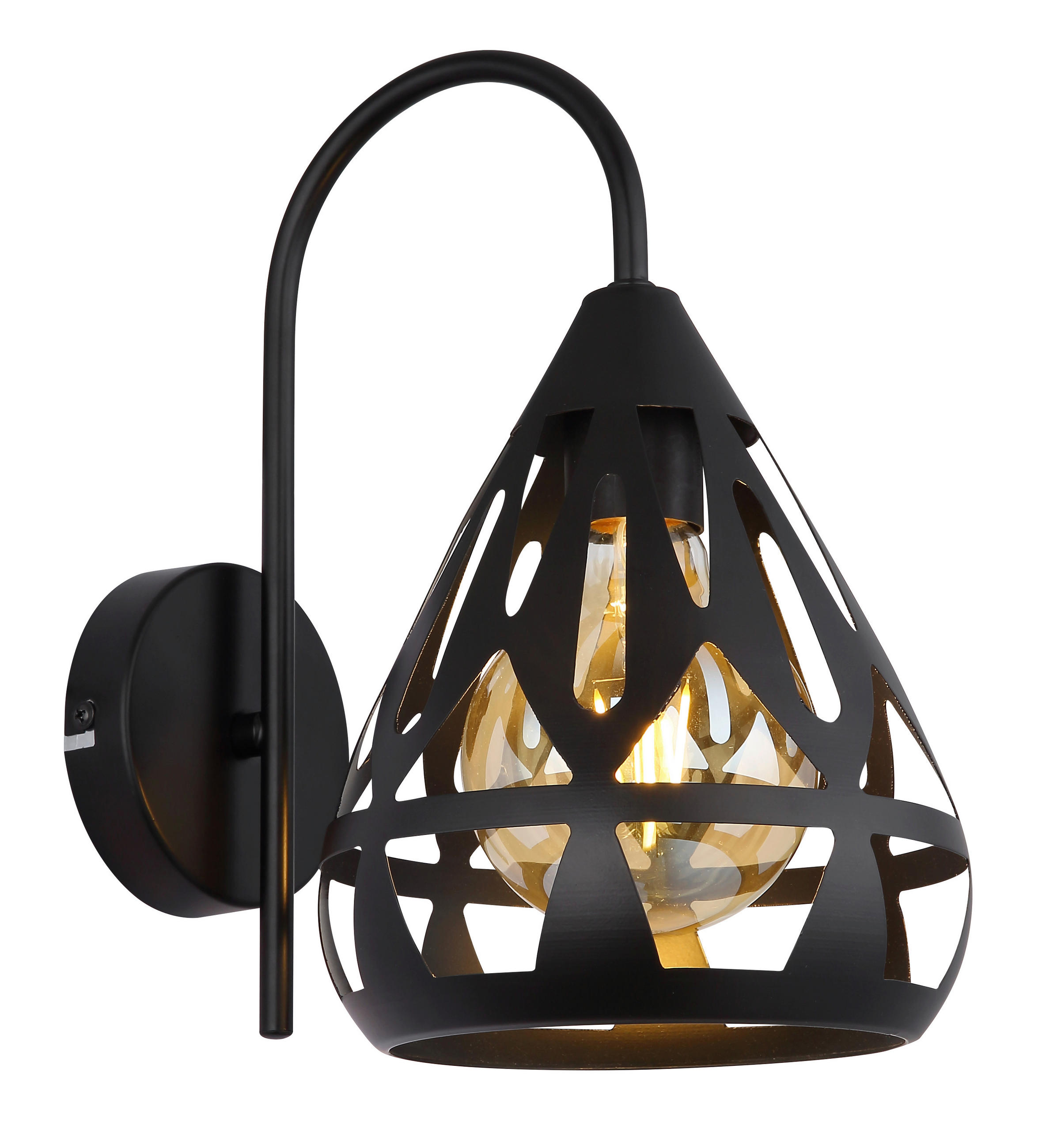 VÄGGLAMPA 17/25/29 cm   - svart, Klassisk, metall/plast (17/25/29cm) - Globo