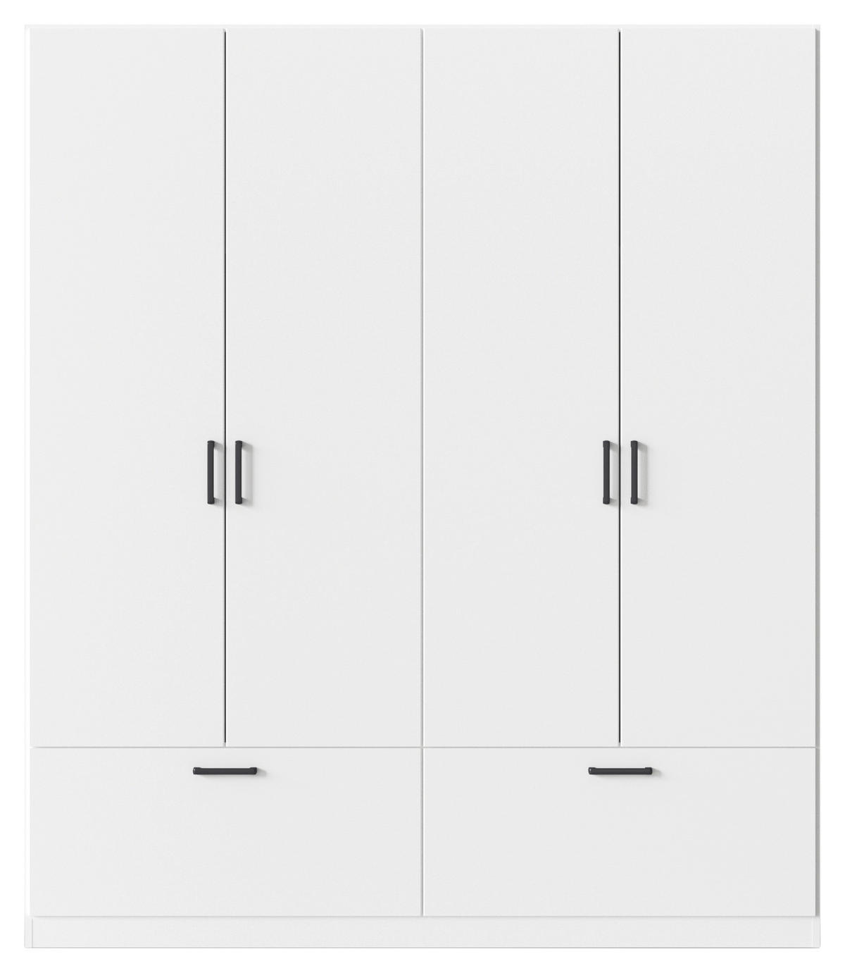 KLEIDERSCHRANK in Weiss  - Weiss/Grau, Basics, Holzwerkstoff/Metall (181/210/54cm) - Boxxx