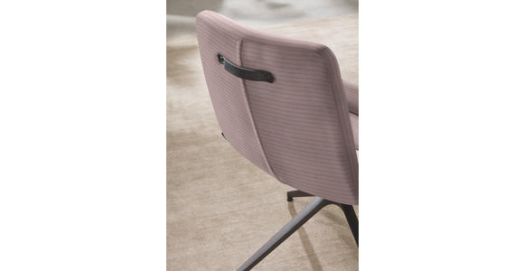 ARMLEHNSTUHL  in Cord  - Hellrosa/Schwarz, Design, Textil/Metall (61/88/66cm) - Dieter Knoll