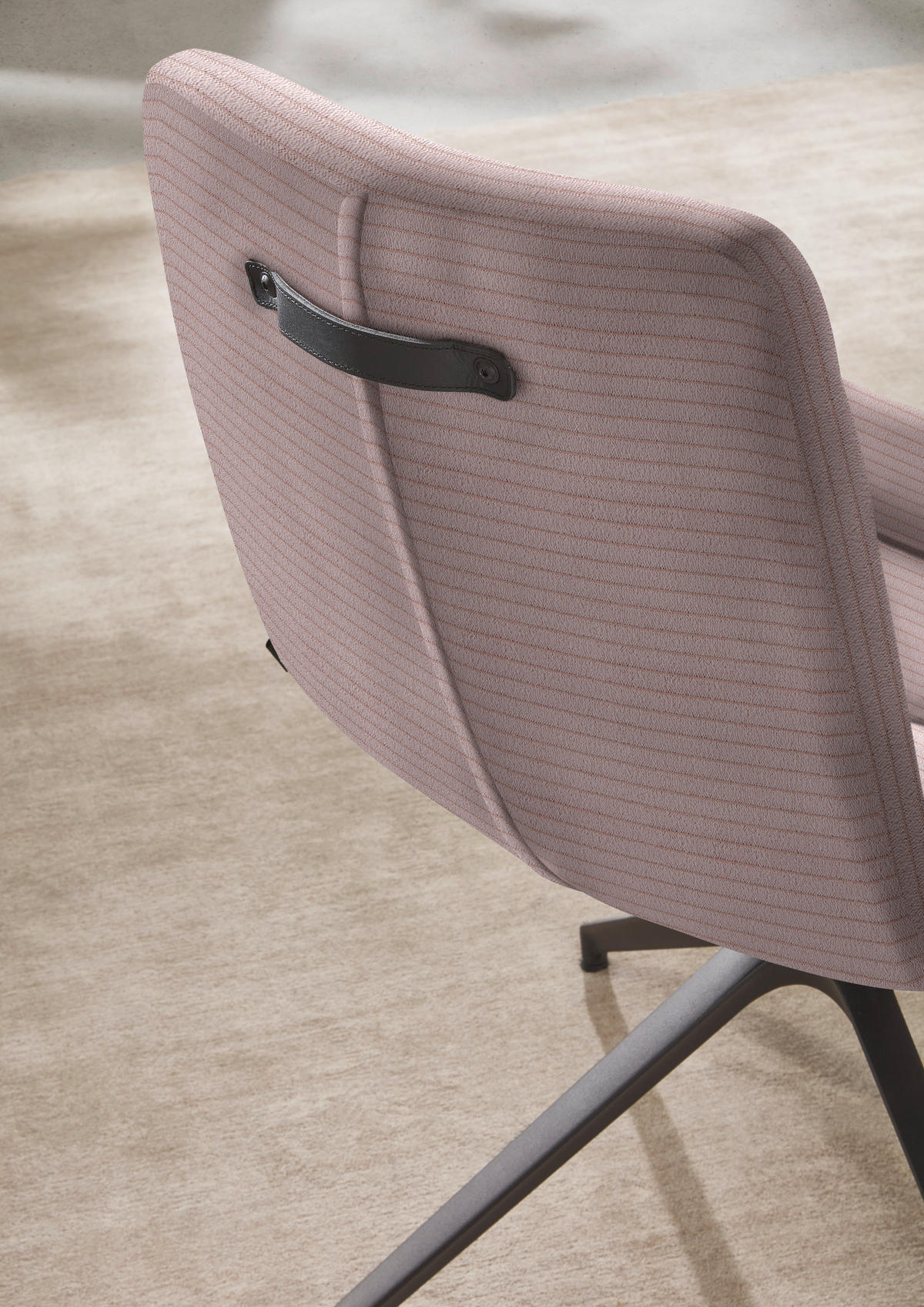 ARMLEHNSTUHL  in Cord  - Hellrosa/Schwarz, Design, Textil/Metall (61/88/66cm) - Dieter Knoll