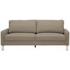 3-SITZER-SOFA in Echtleder Taupe  - Taupe/Chromfarben, Design, Leder/Metall (204/81/97cm) - Pure Home Lifestyle