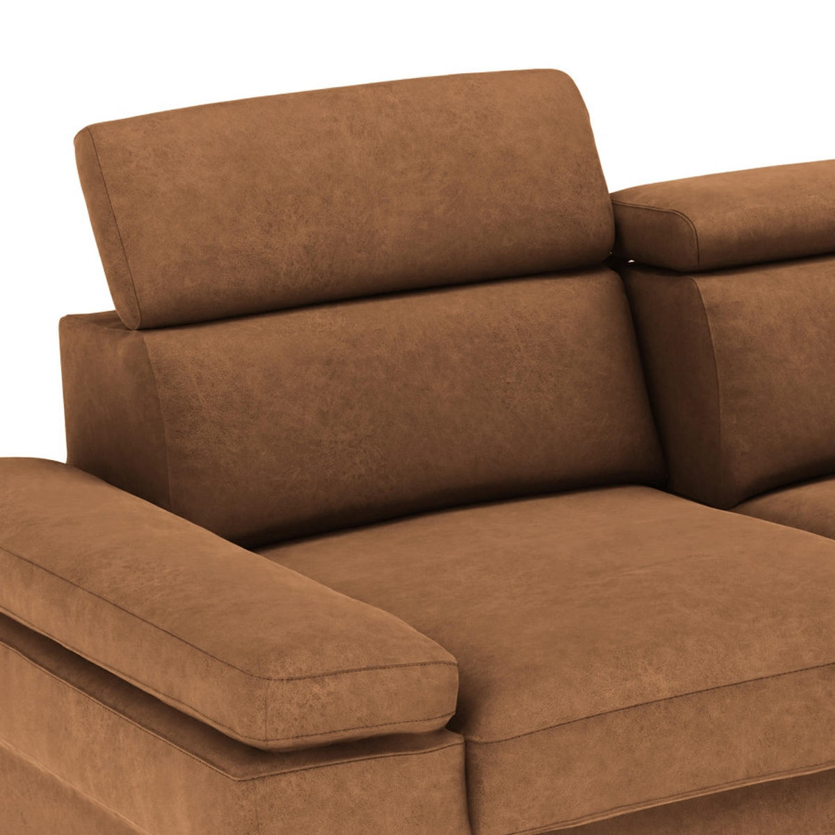 ECKSOFA in Mikrofaser Braun  - Silberfarben/Braun, KONVENTIONELL, Textil/Metall (182/82/260cm) - Trendmanufaktur