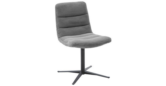 STUHL - Dunkelgrau/Schwarz, Design, Textil/Metall (52/88/66cm) - Dieter Knoll