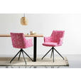 ARMLEHNSTUHL  Stoffauswahl, Sitzfläche 360° drehbar, automatische Rückholfunktion Jacquard  - Pink/Schwarz, Design, Textil/Metall (59/89,5/63cm) - Novel