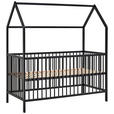 GITTERBETT EMMA  144/75/161 cm   - Schwarz, Trend, Holz (144/75/161cm) - My Baby Lou