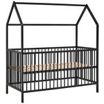 GITTERBETT EMMA  144/75/161 cm   - Schwarz, Trend, Holz (144/75/161cm) - My Baby Lou