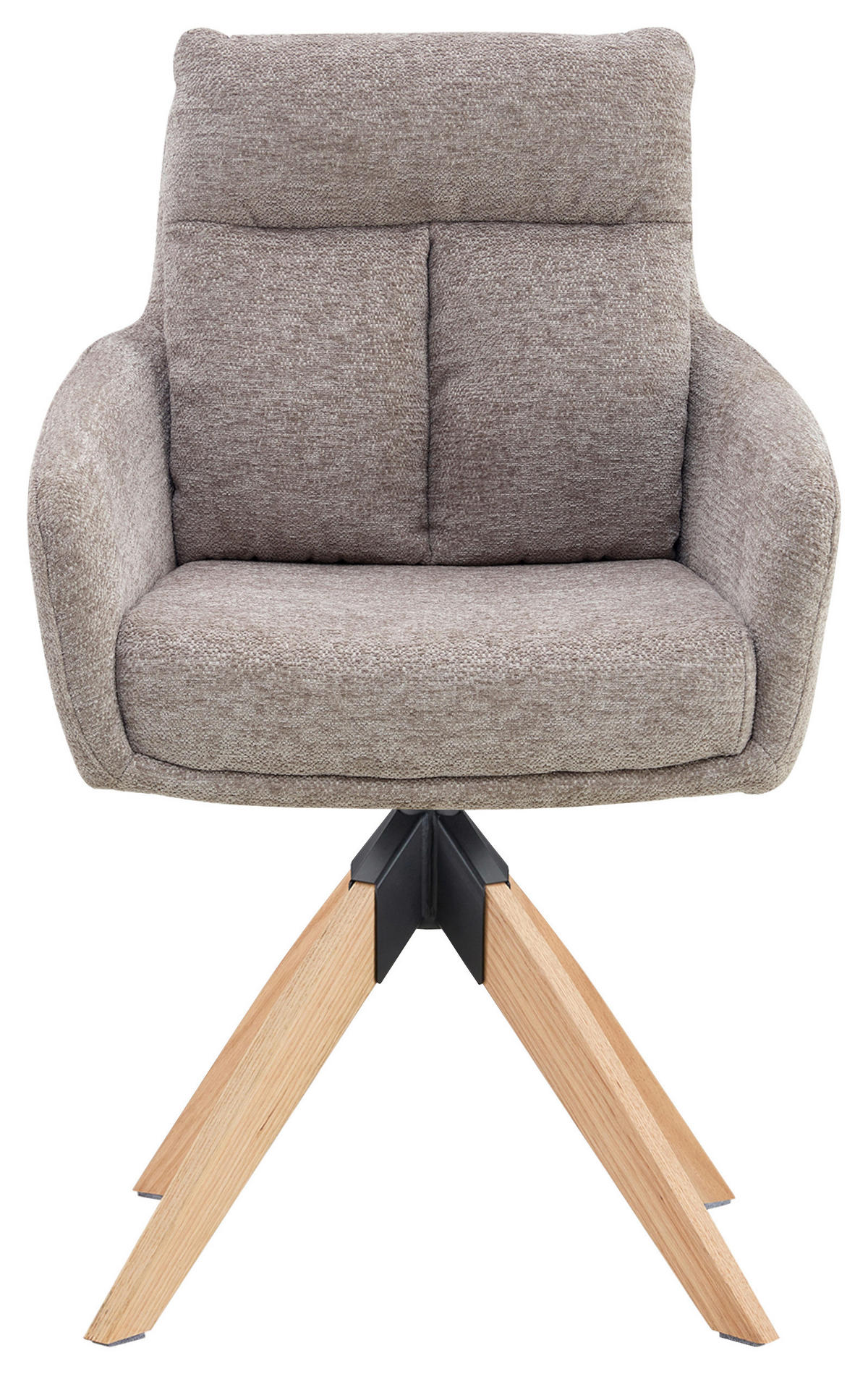 STOLICA S NASLONOM ZA RUKE  taupe  drvo, metal, tekstil      - prirodne boje/taupe, Konvencionalno, drvo/metal (59/92/63cm) - Livetastic