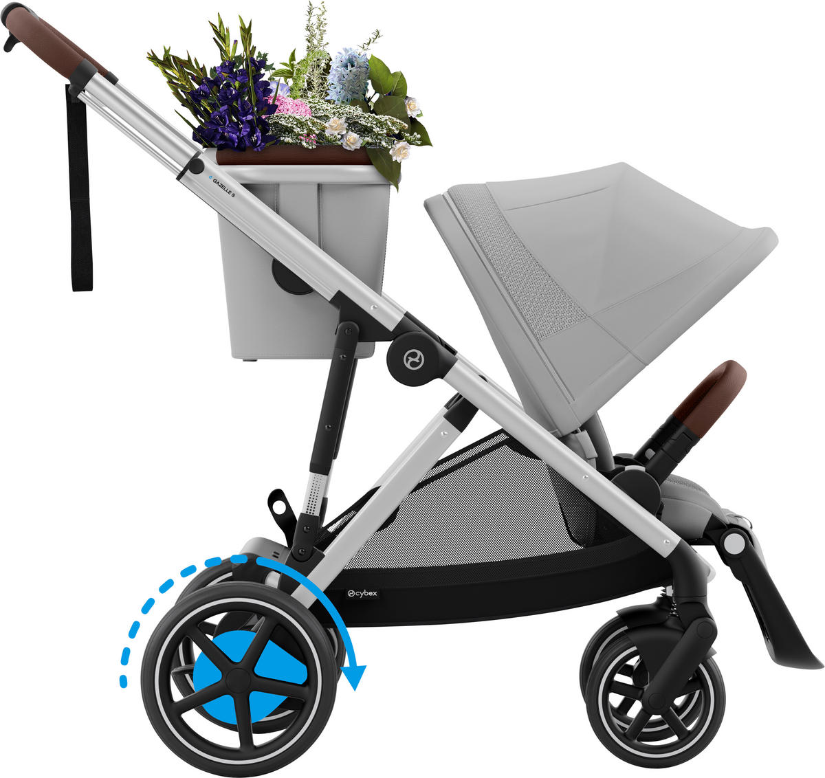 KINDERWAGEN EGAZELLE S  - Silberfarben/Grau, Design, Kunststoff/Metall (94.5/66/100cm) - Cybex