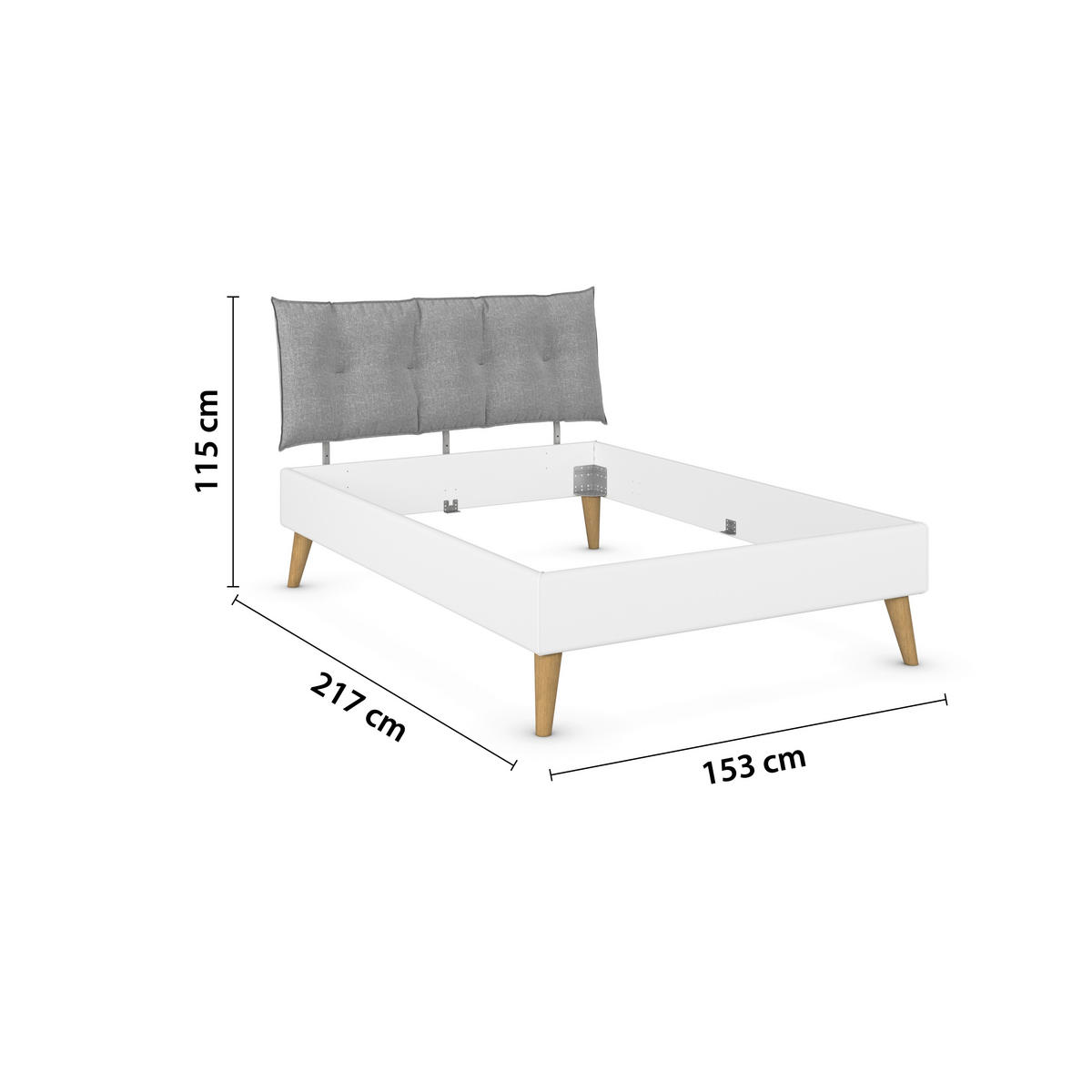 BETT 140/200 cm  in Weiß  - Wildeiche/Weiß, Design, Holz/Holzwerkstoff (140/200cm) - Carryhome