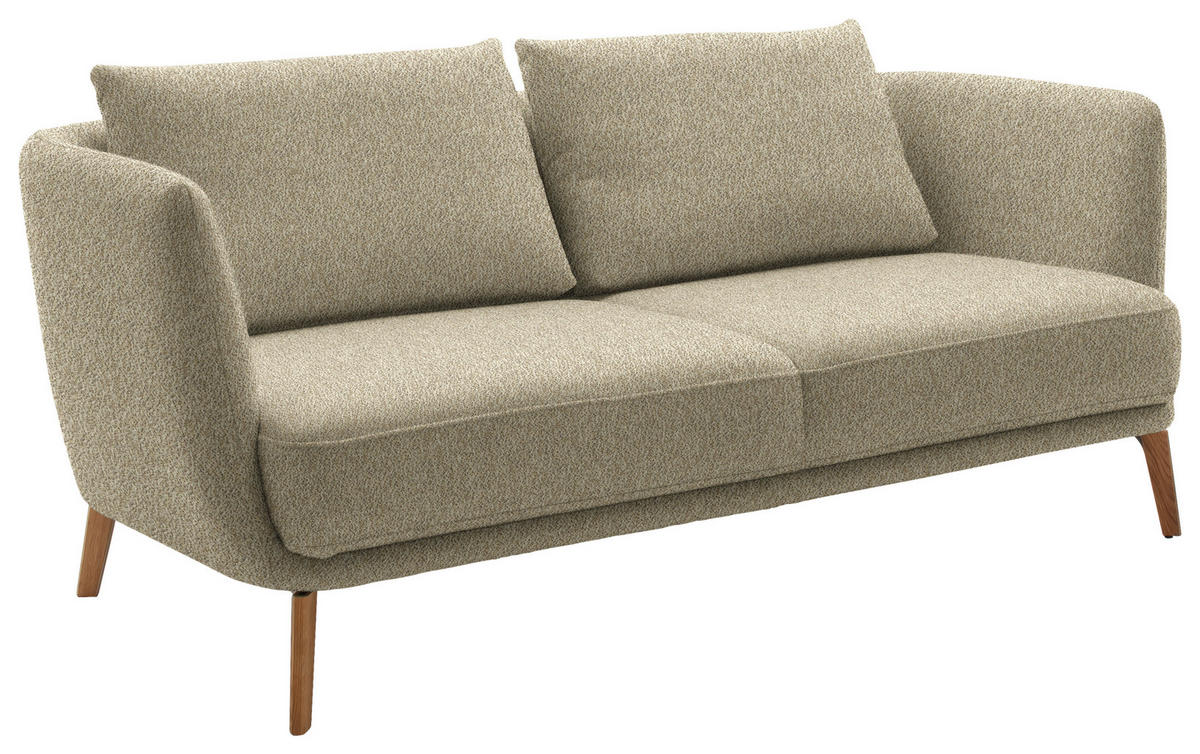 2,5-SITZER  in Flachgewebe Sandfarben  - Sandfarben/Eichefarben, Design, Holz/Textil (190/71/91cm) - Schöner Wohnen
