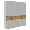 DREHTÜRENSCHRANK in Eichefarben, Hellgrau  - Eichefarben/Hellgrau, Modern, Holz/Holzwerkstoff (201,2/225/60cm) - Xora