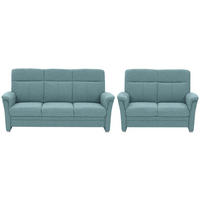 SITZGARNITUR Flachgewebe Hellblau  - Alufarben/Hellblau, Konventionell, Textil/Metall (142-194/100/89cm) - Beldomo Comfort