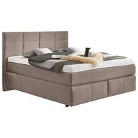 BOXSPRINGBETT 140/200 cm  in Hellgrau  - Hellgrau/Schwarz, KONVENTIONELL, Kunststoff/Textil (140/200cm) - Dieter Knoll