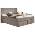 BOXSPRINGBETT 180/200 cm  in Hellgrau  - Hellgrau/Schwarz, KONVENTIONELL, Kunststoff/Textil (180/200cm) - Dieter Knoll