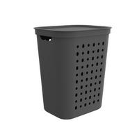 WÄSCHESAMMLER - Anthrazit/Weiß, KONVENTIONELL, Kunststoff (35,5/53,3/43,2cm) - Rotho