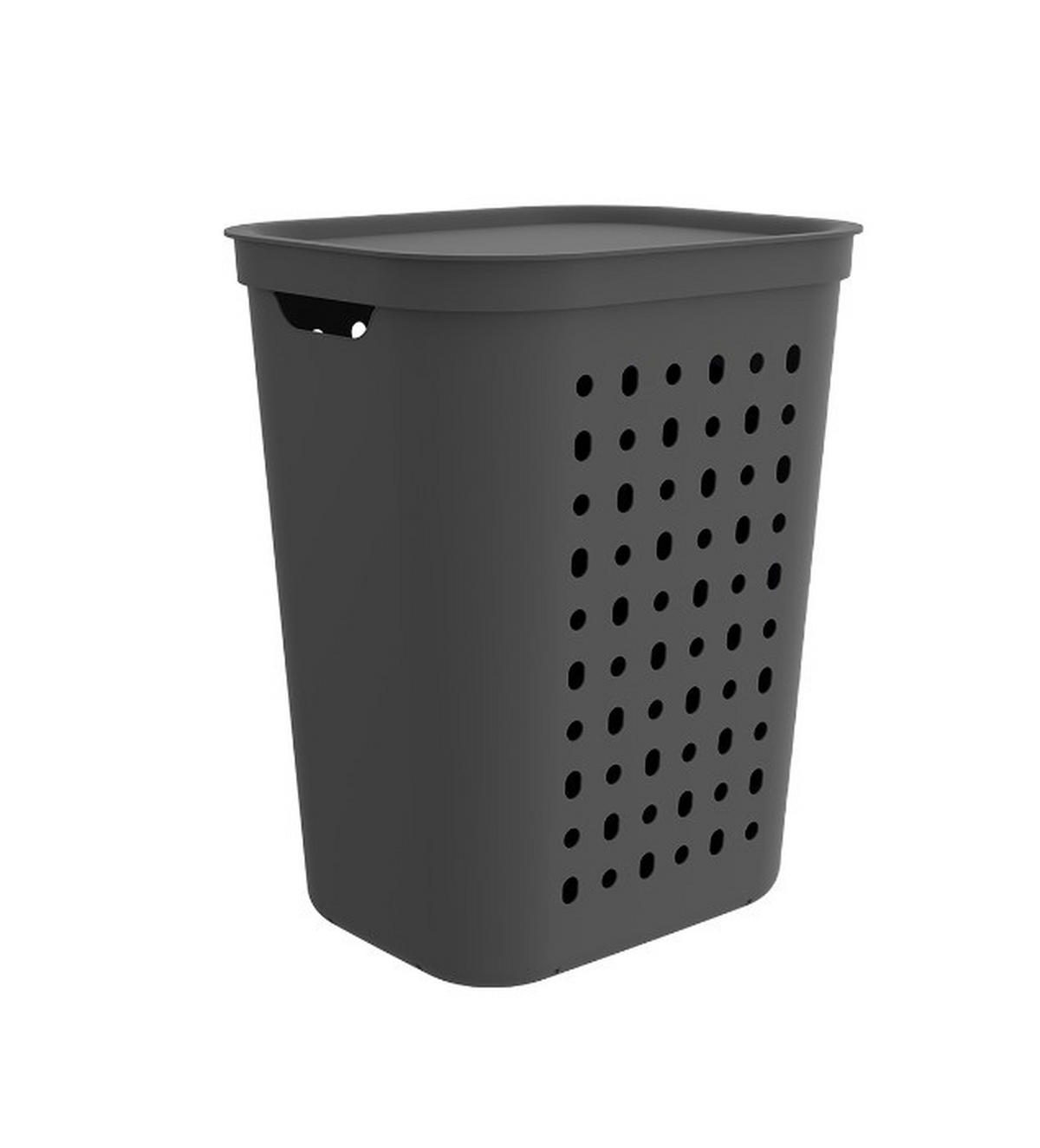 WÄSCHESAMMLER - Anthrazit/Weiß, KONVENTIONELL, Kunststoff (35,5/53,3/43,2cm) - Rotho